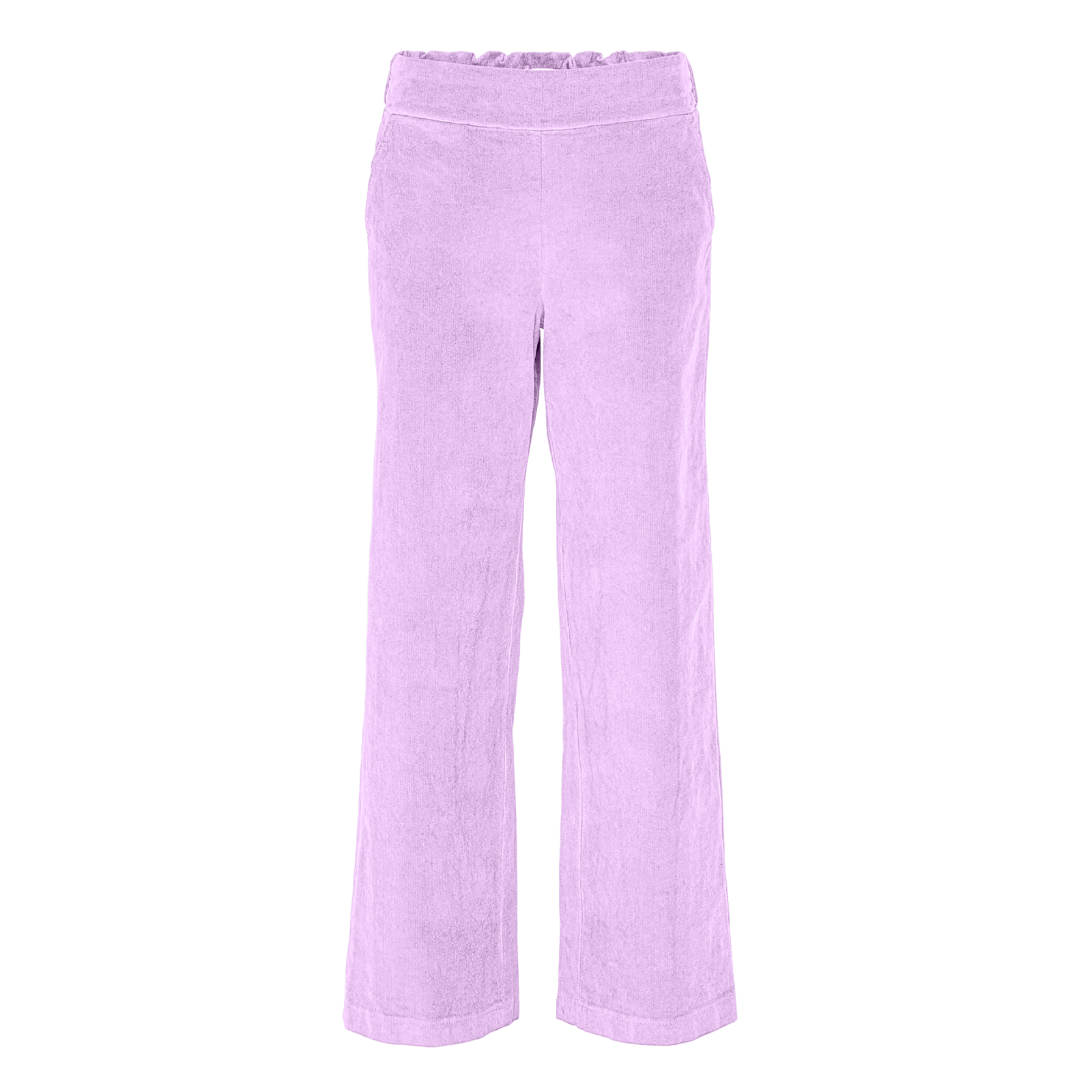 Lavendel Fløjlsbukser med Ribbet Struktur og Elastisk Talje — Amaze Cph