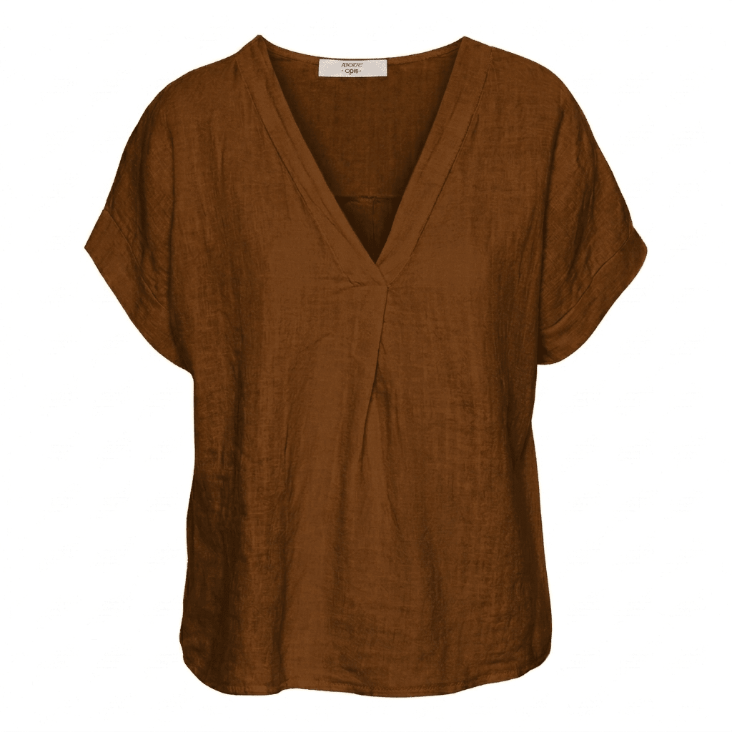 AMELIA linen shirt in Coffee - Amaze Cph