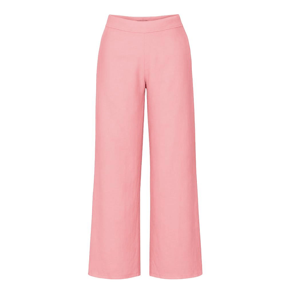 Brede Bukser i Powder Pink Bomuld med Afslappet Pasform — Amaze Cph SS26