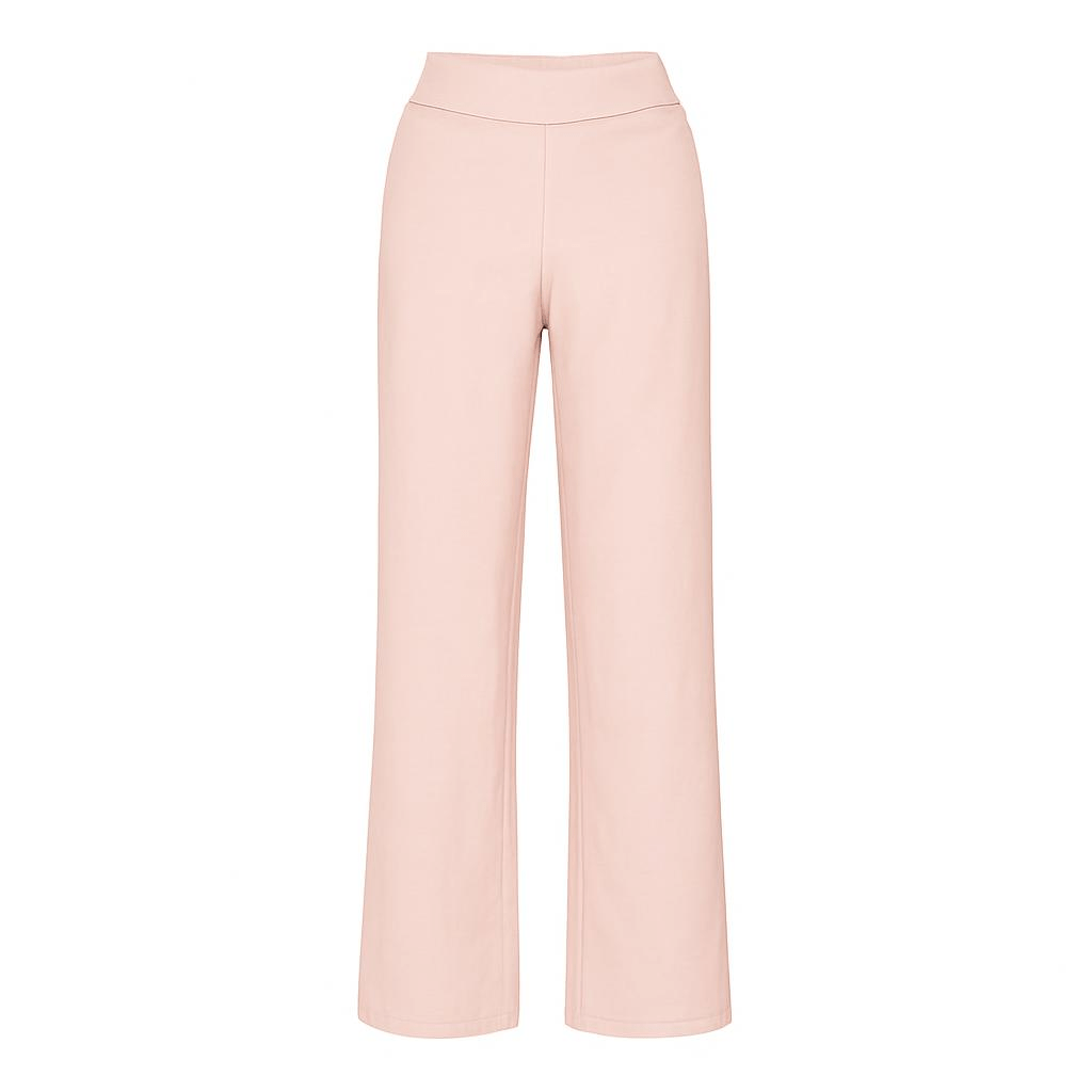 Powder Rose Wide-Leg Bukser i Bomuld med Elastan — VICTORIA COTTON | Amaze Cph