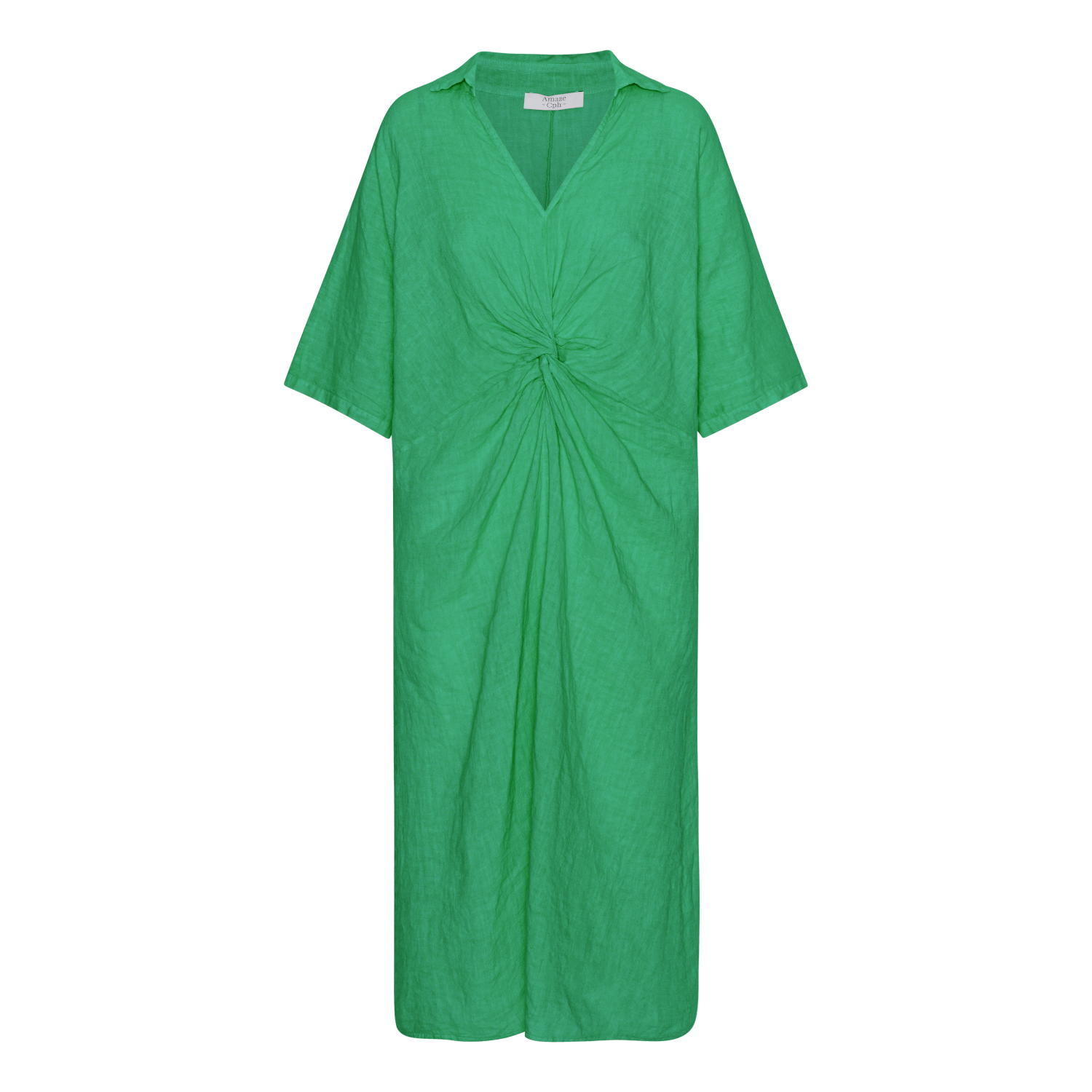 Linen Twist Dress - Summer Green - Amaze Cph - Summer Green - S/M