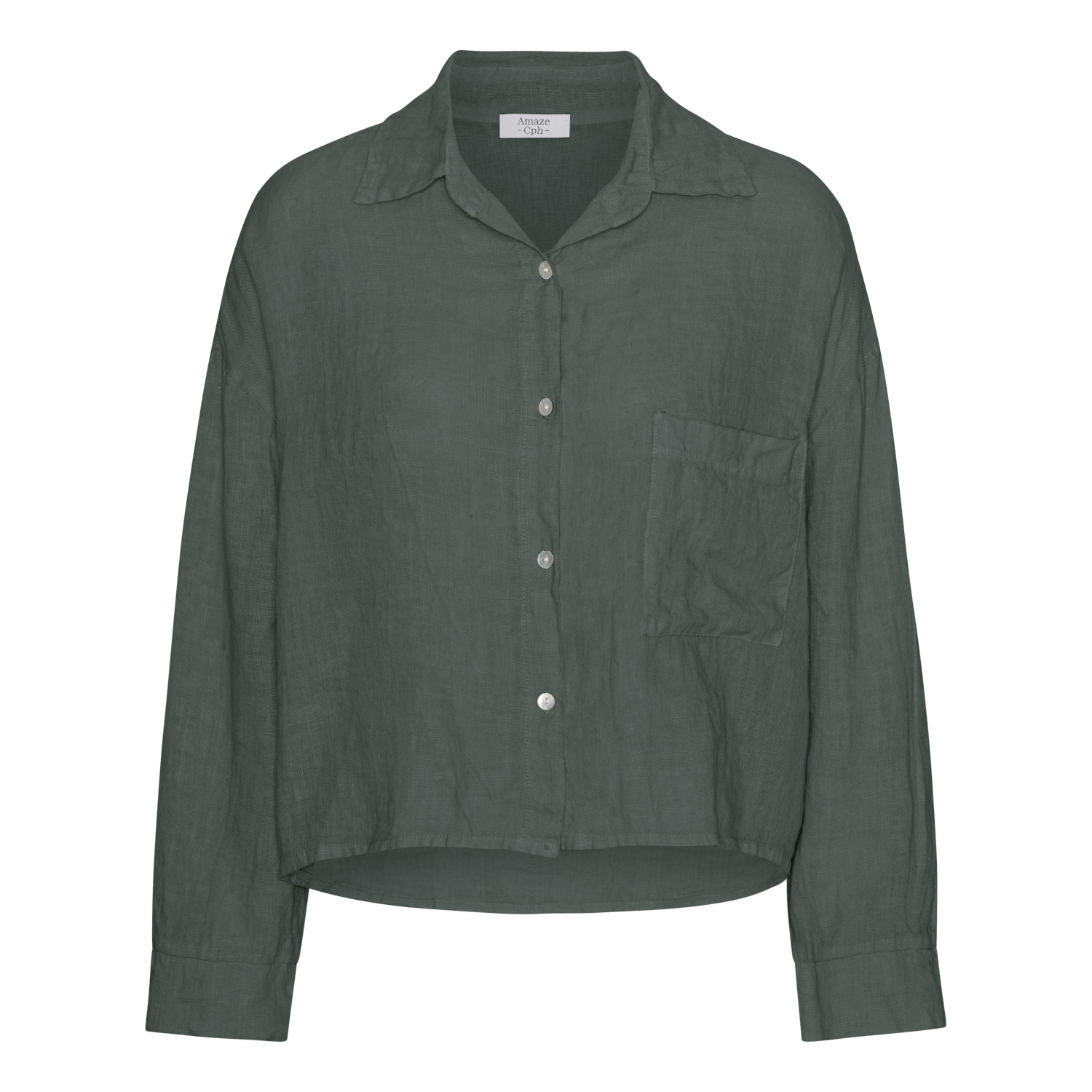 Linen Shirt - Army - Amaze Cph - Army - One Size
