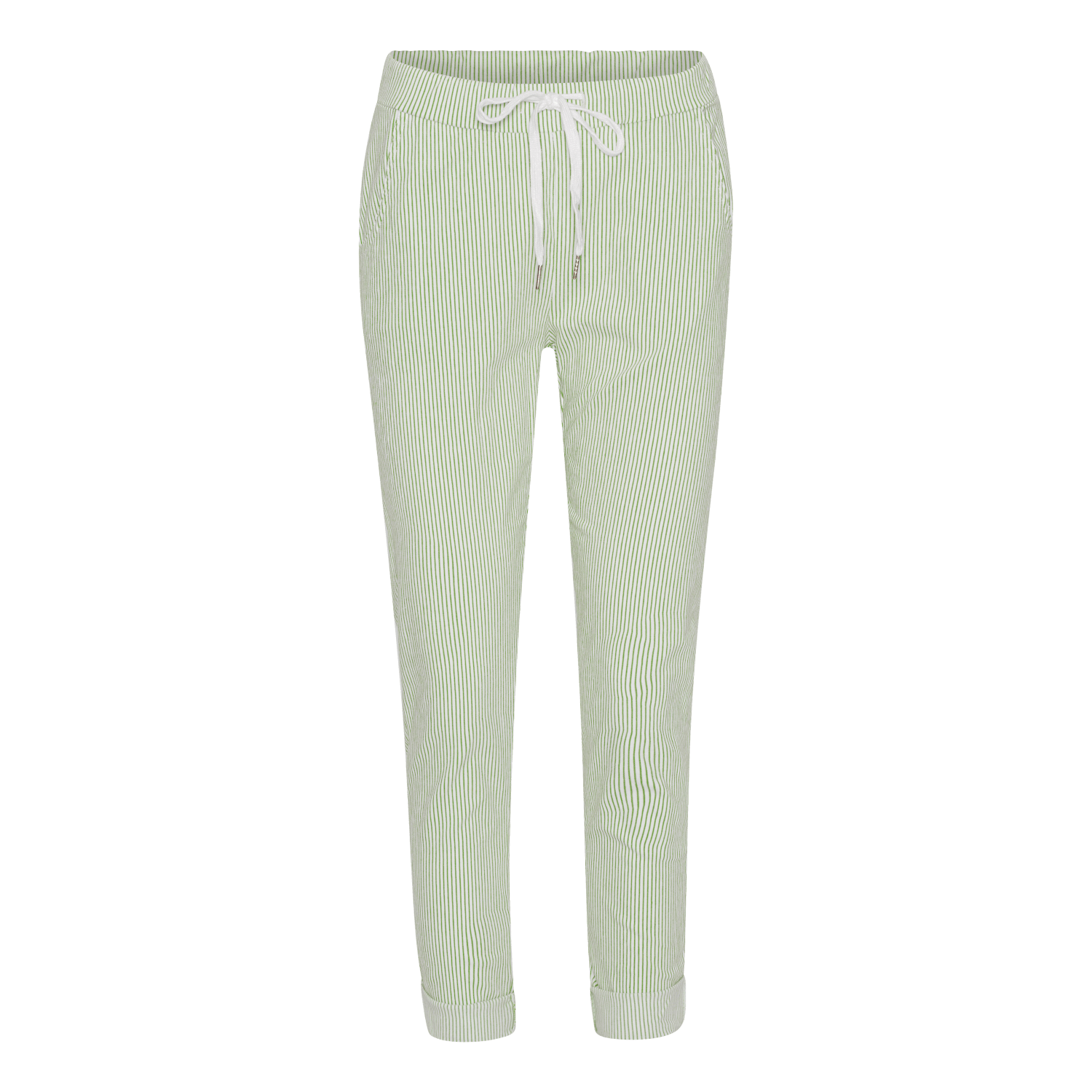 Sally Pinstripe - Apple/White