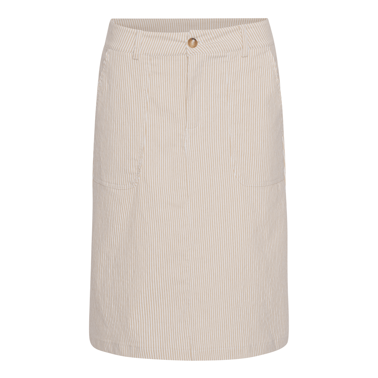 Grace Pinstripe - Beige/White