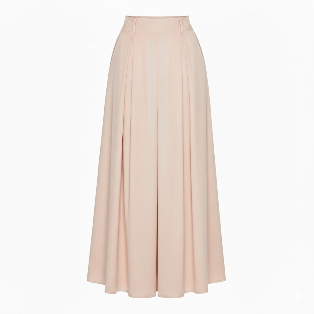 AVA Midi-nederdel i Bleg Rose — A-snit i 100% Bomuld | Amaze Cph