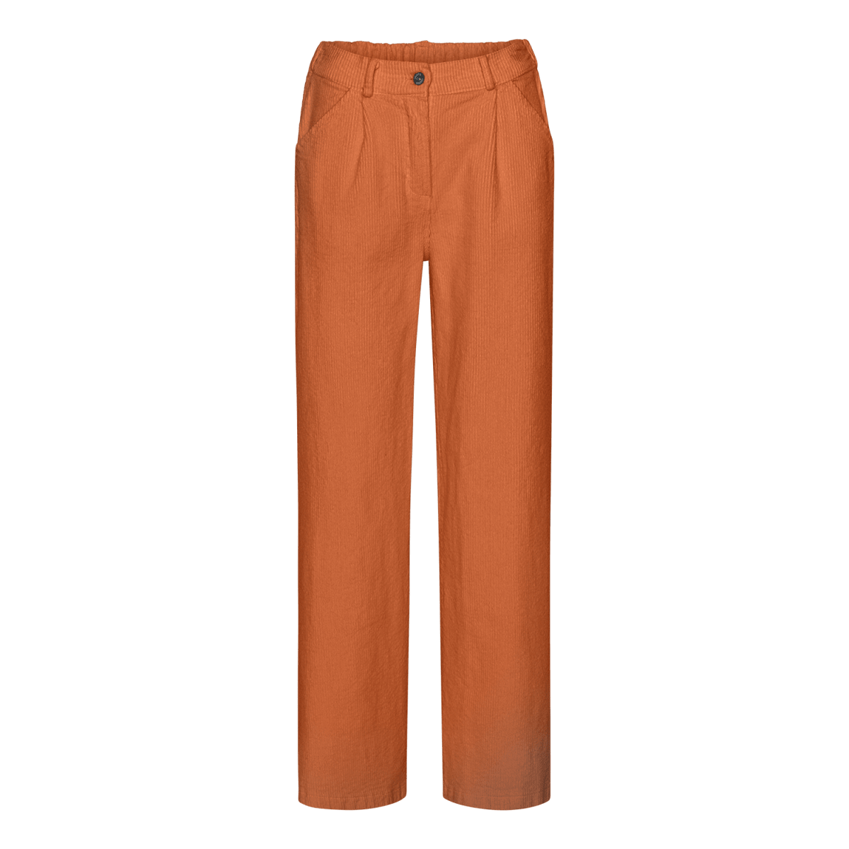 FLORA MAHOGNY Flora Corduroy Bukser i Mahogny — Oversized Wide Leg