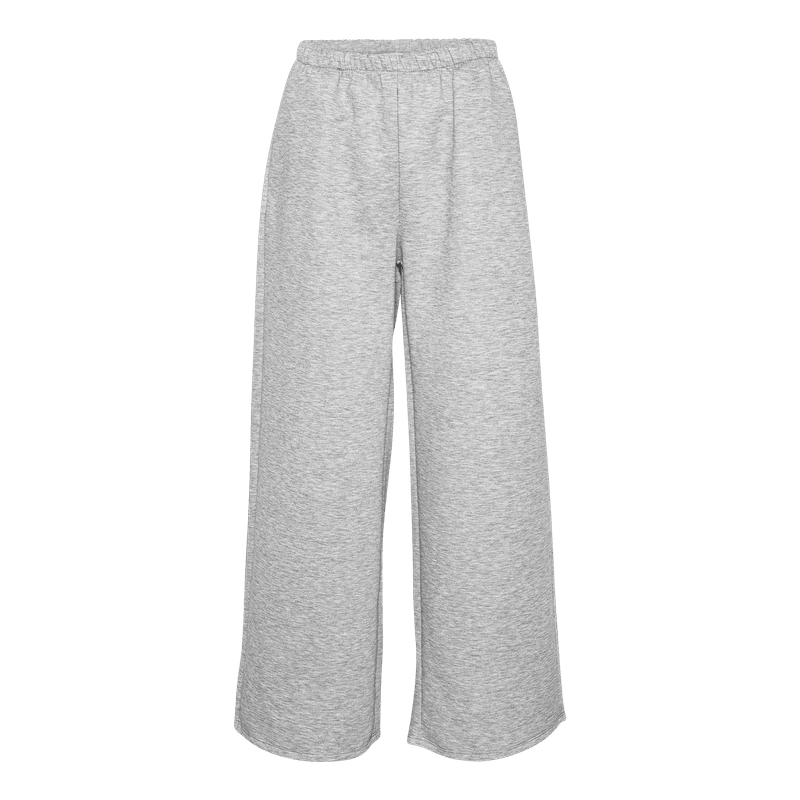 FREYA Sweatpants i Grå Melange — Løs Wide Leg Pasform | Amaze Cph
