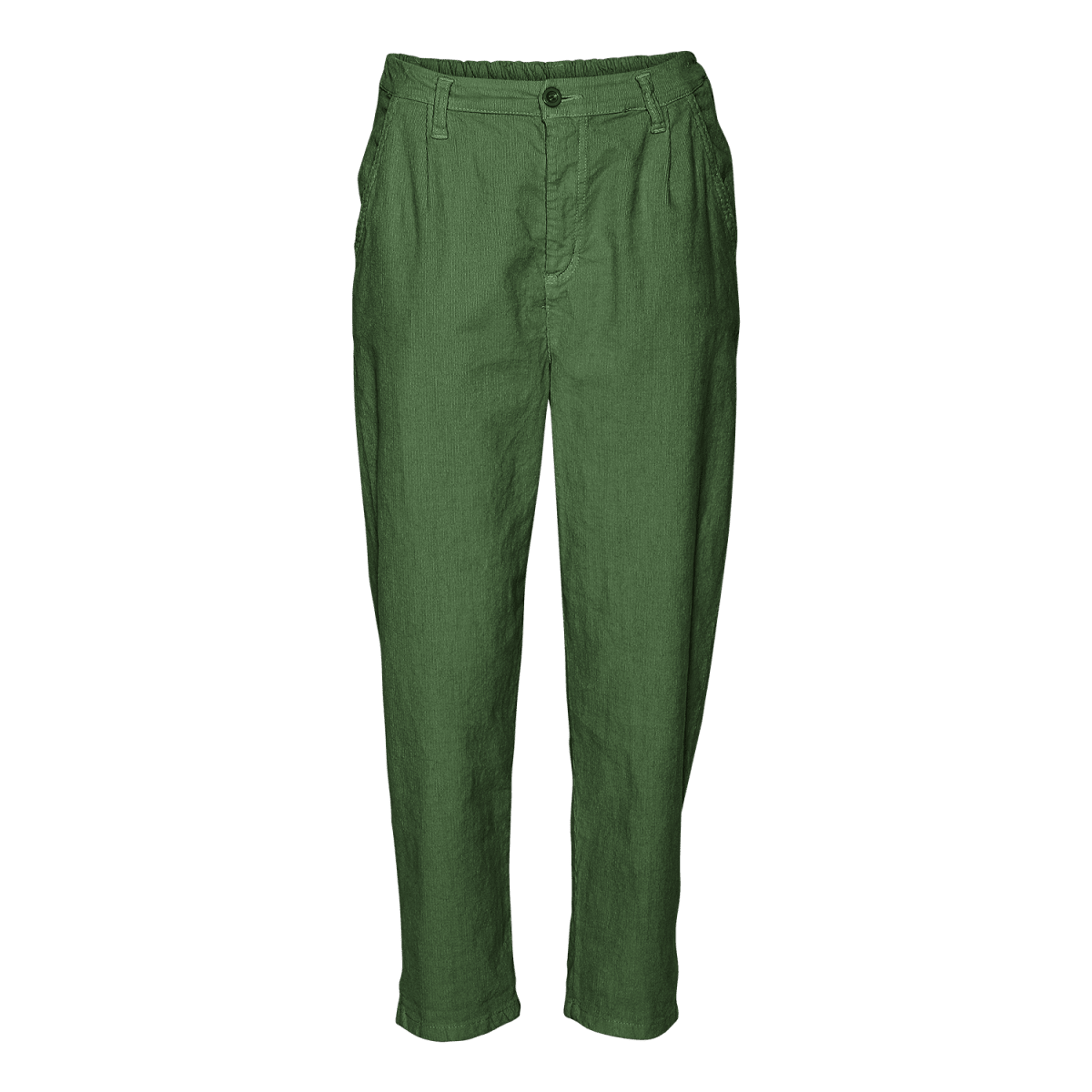 HALLE CORDUROY OLIVE Olive Corduroy Bukser med Afslappet Pasform — HALLE