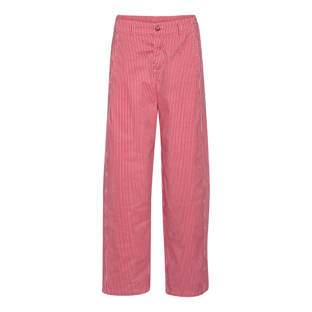 Rød Barrel Leg Bukser med Nålestriber — Molly Stripe | Amaze Cph