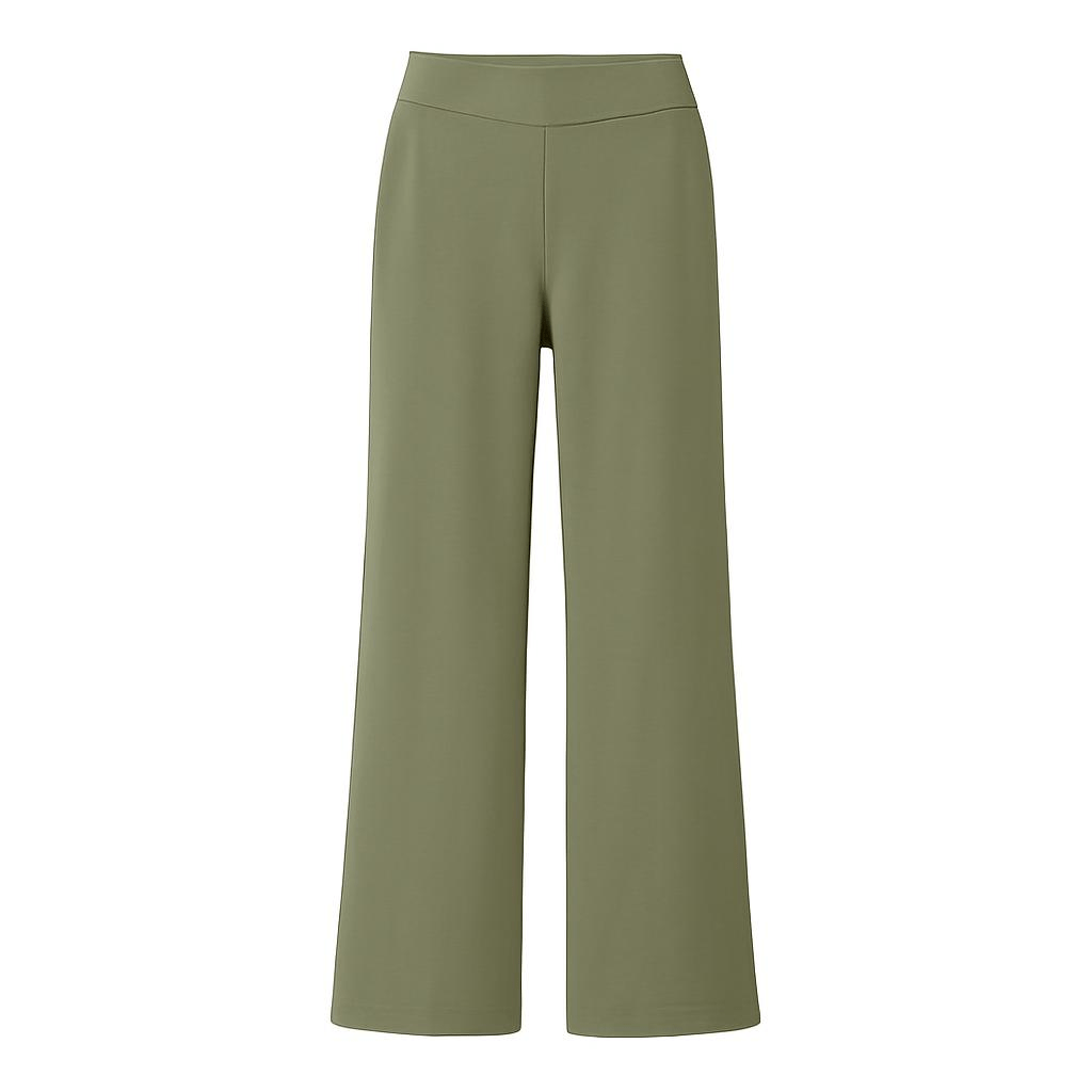 Victoria Cotton Bukser i Army Green — Afslappet Wide-Leg Pasform | Amaze Cph