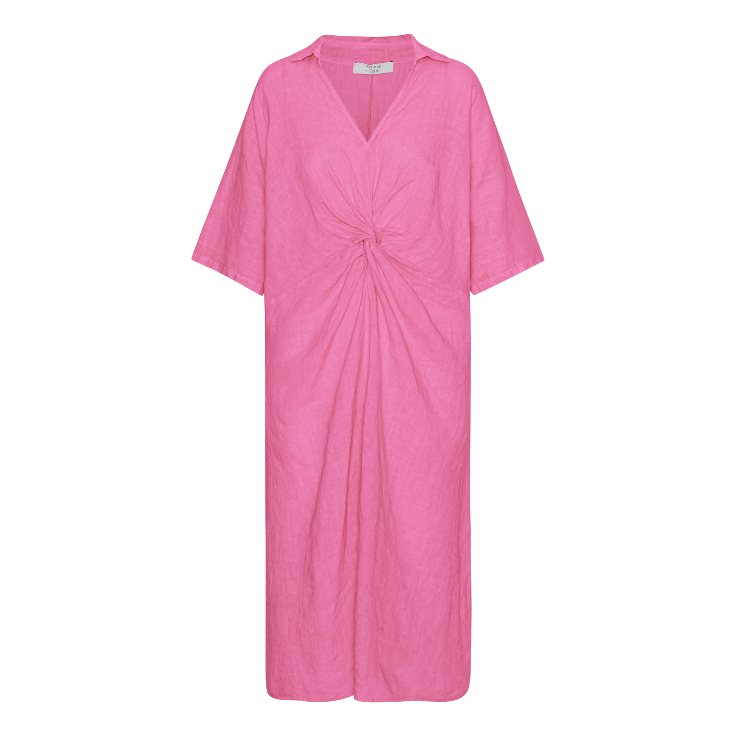 Linen Twist Dress - Pink - Amaze Cph - Pink - S/M