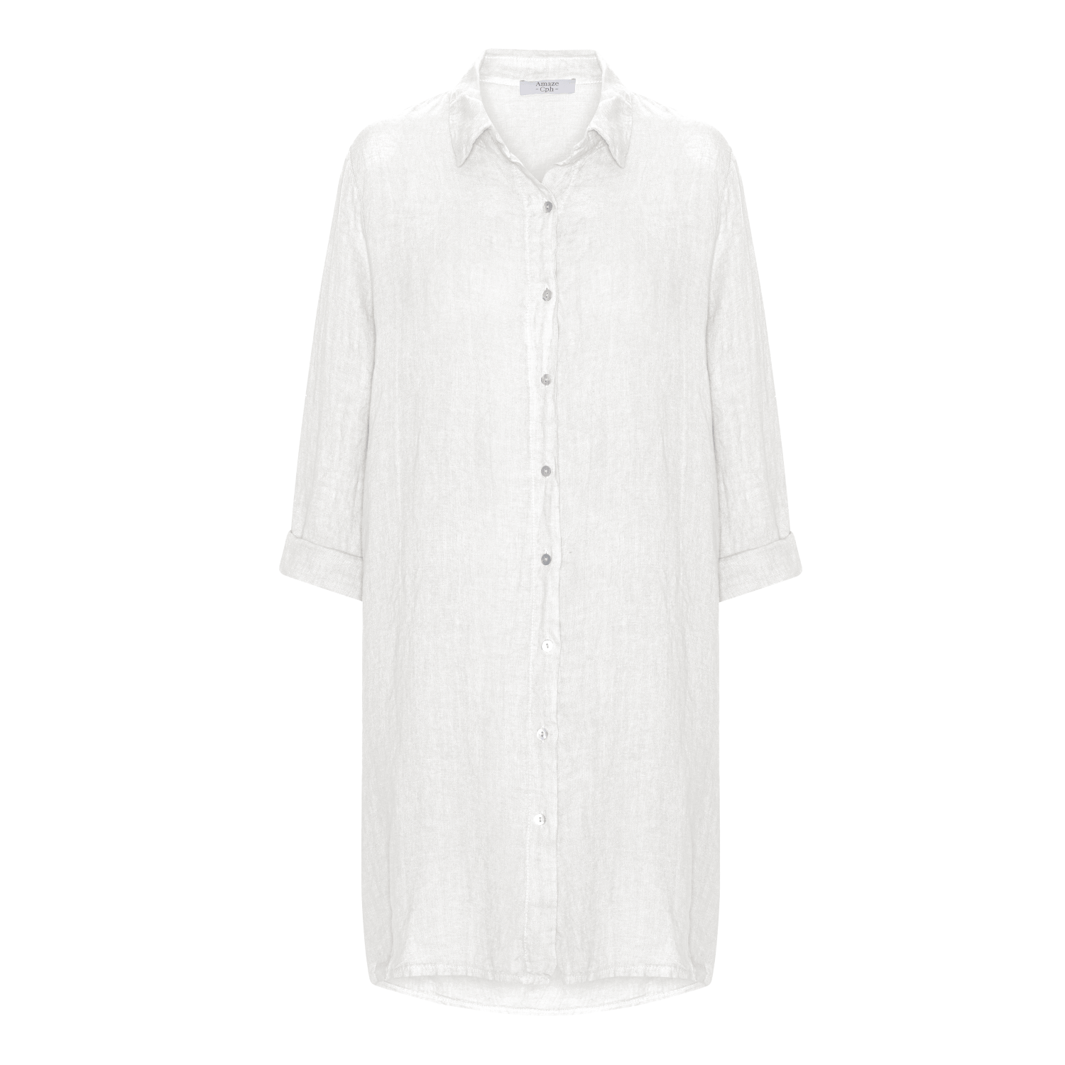 Long Linen Shirt - White - Amaze Cph - White - S/M