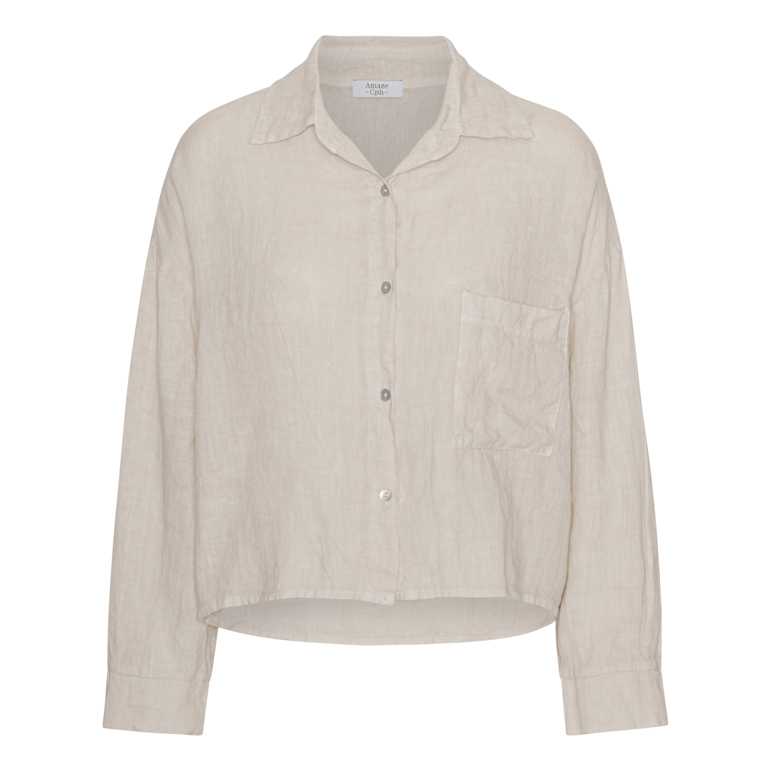 Linen Shirt - Sand - Amaze Cph - Sand - One Size