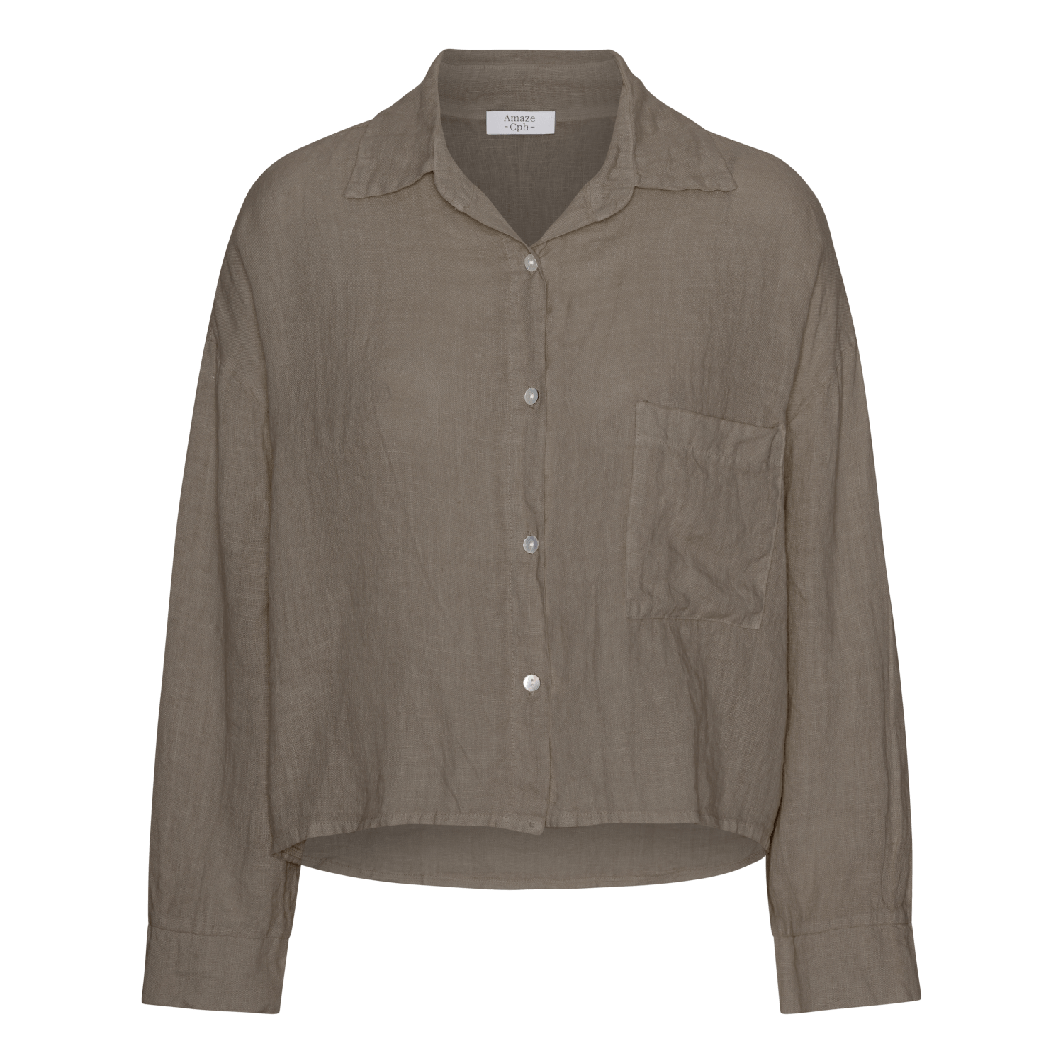 Linen Shirt - Fango - Amaze Cph - Fango - One Size